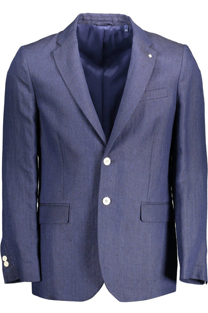 Gant Elegant Blauwe Linnen Klassieke Jas