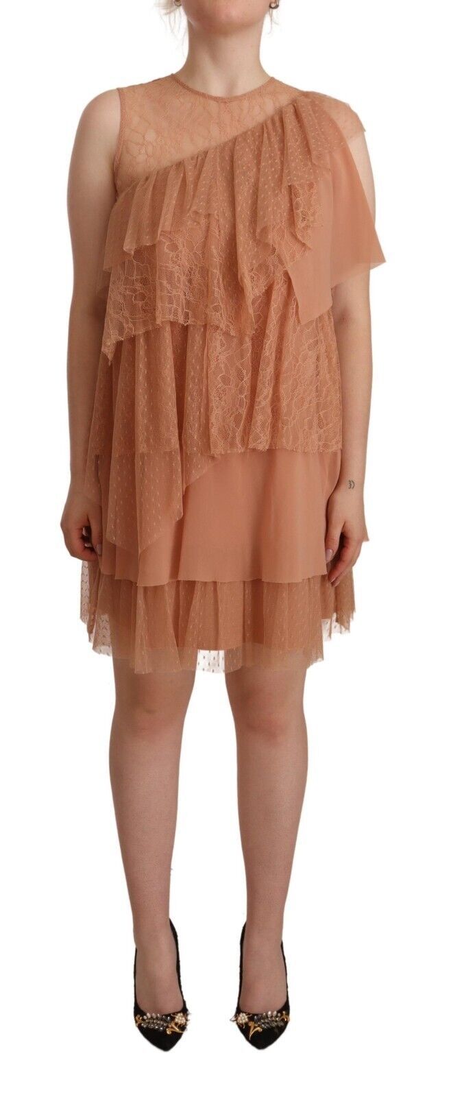 Robe Mini Sans Manches en Dentelle Rose Liu Jo