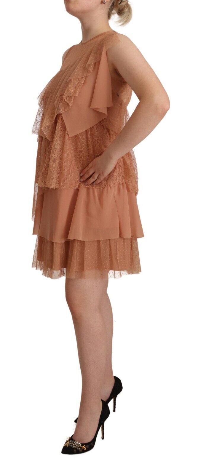 Robe Mini Sans Manches en Dentelle Rose Liu Jo