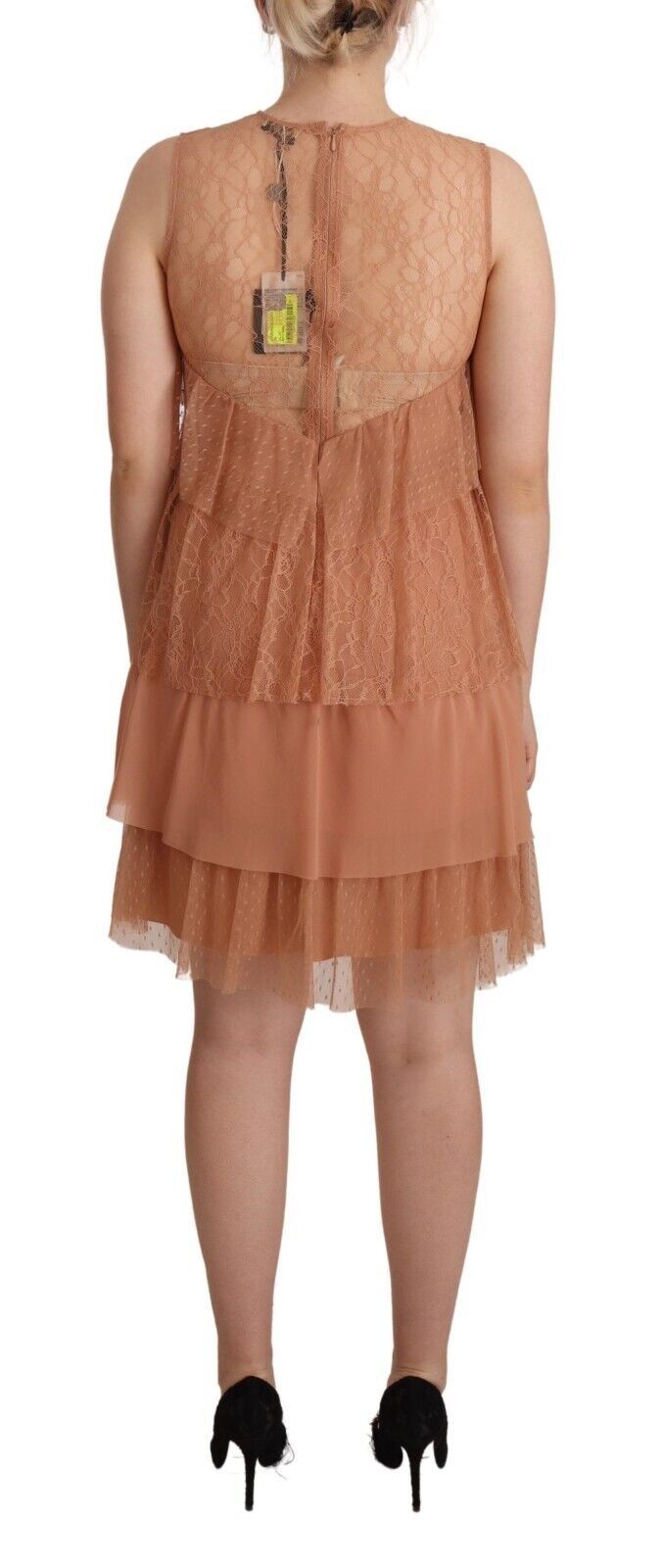 Robe Mini Sans Manches en Dentelle Rose Liu Jo