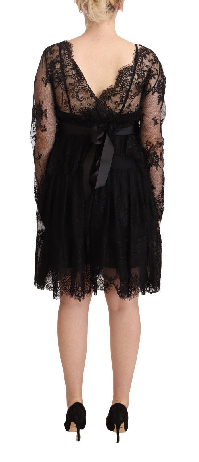 Aniye By Robe Shift V-neck en Dentelle Florale Noire