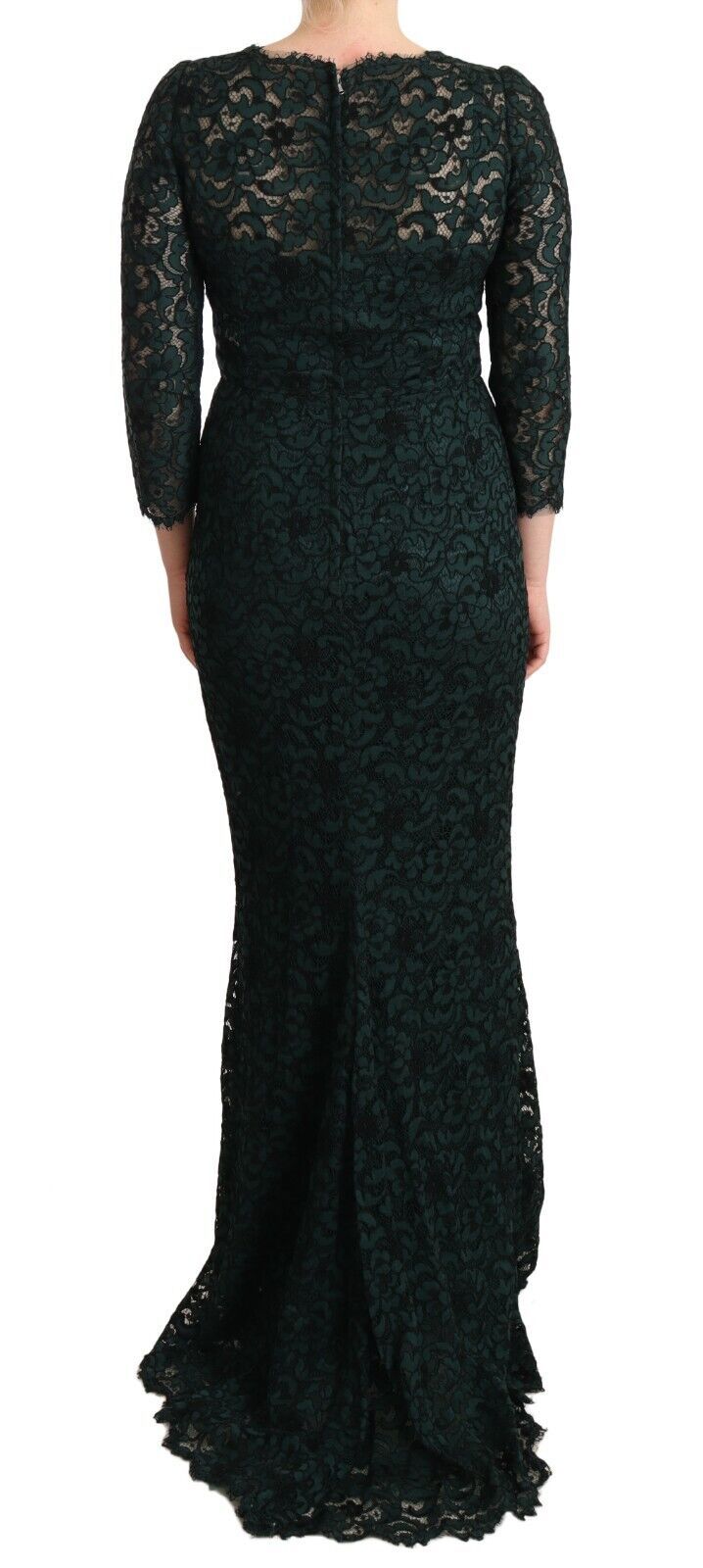 Dolce & Gabbana Green Floral Lace Maxi Dress - Élégance et Style