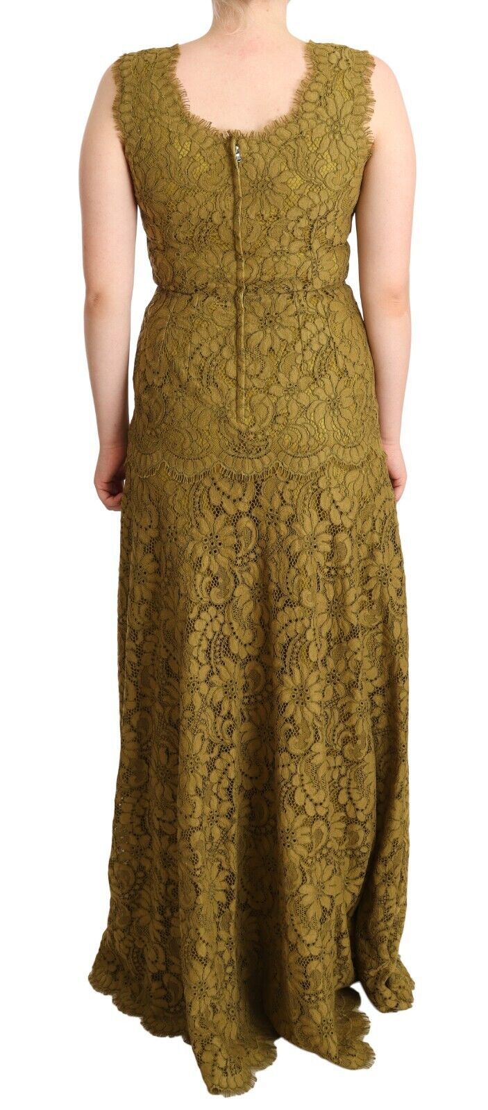 Dolce & Gabbana Robe Maxi en Dentelle Florale Marron