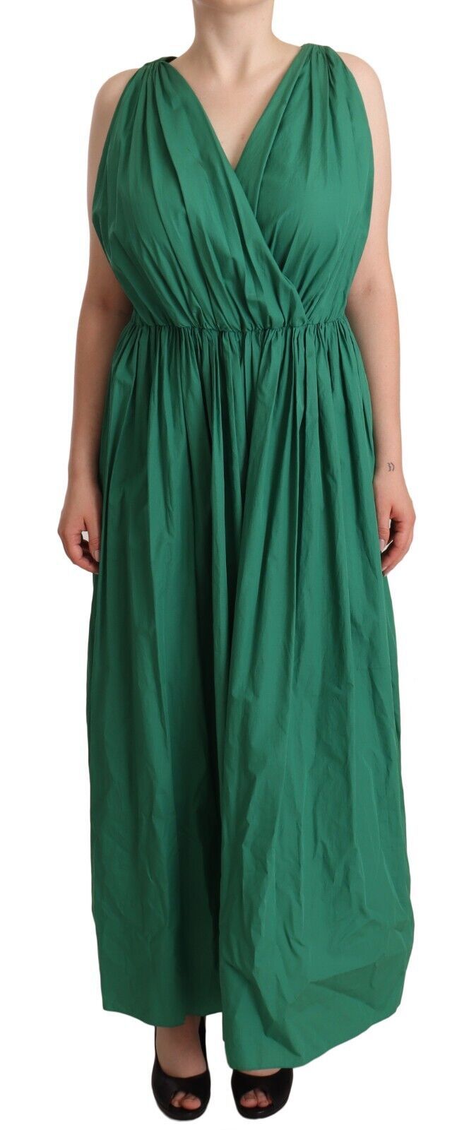 Robe sans manches en coton vert Dolce & Gabbana