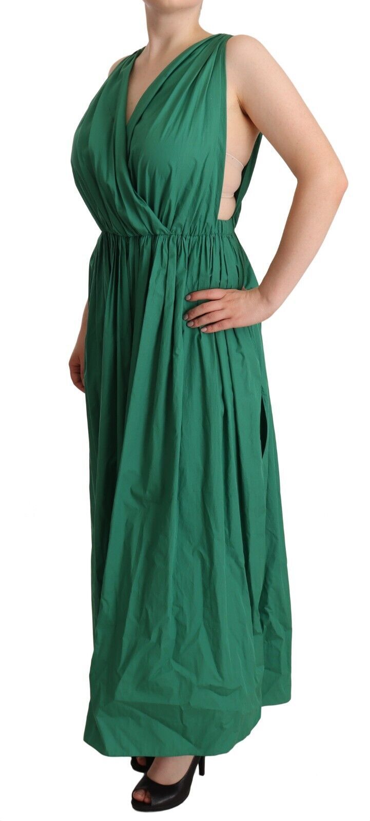 Robe sans manches en coton vert Dolce & Gabbana