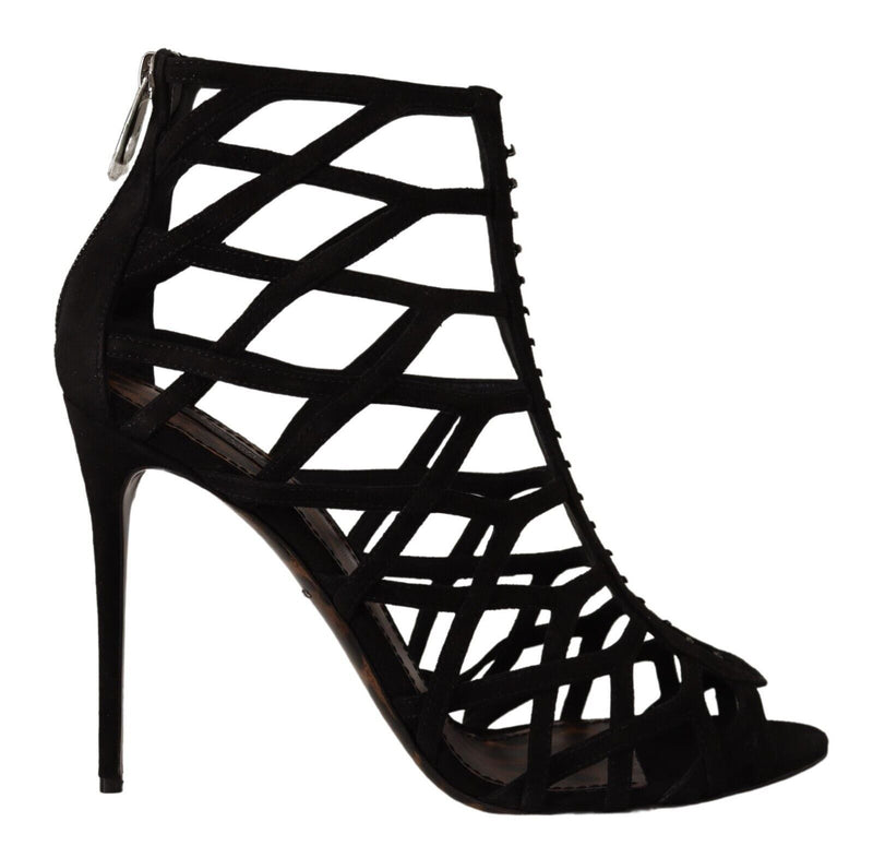 Dolce & Gabbana Bette Black Suede Stiletto Heels Sandals