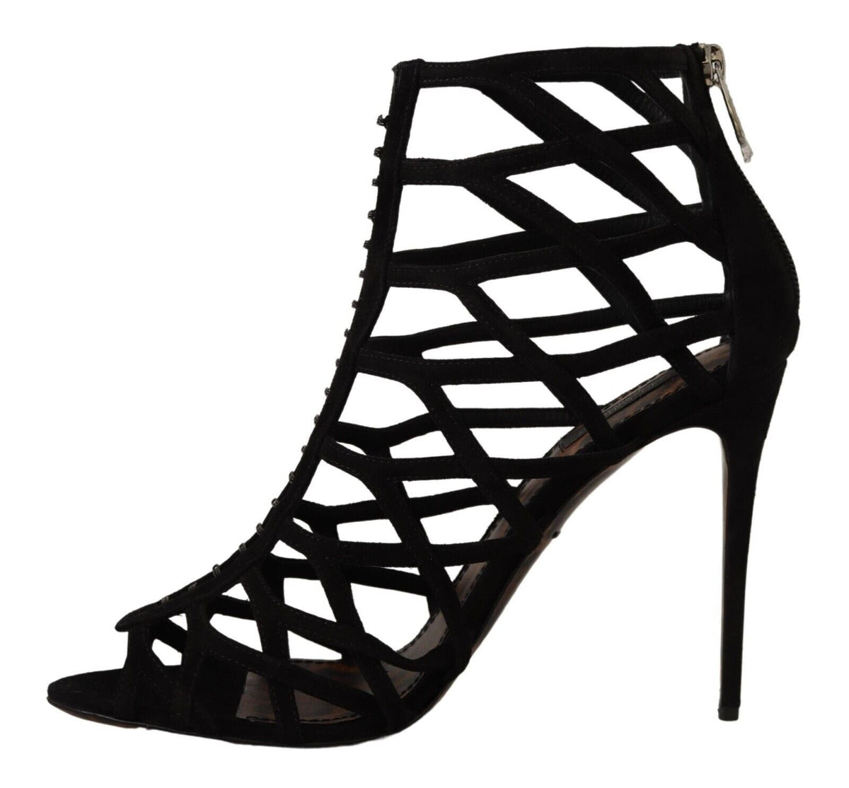 Dolce & Gabbana Bette Black Suede Stiletto Heels Sandals
