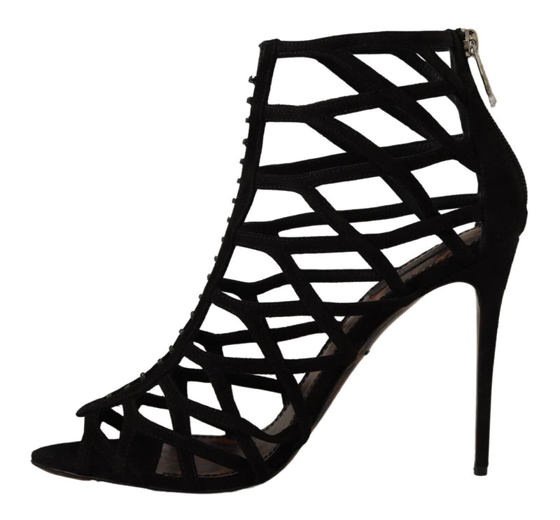 Dolce & Gabbana Bette Black Suede Stiletto Heels Sandals