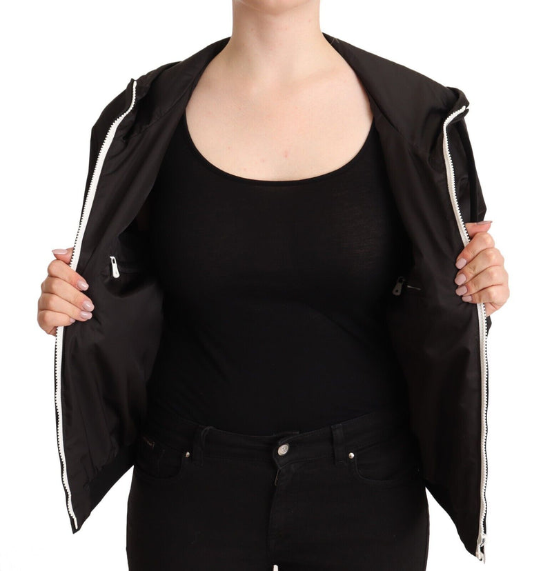 Dolce & Gabbana Veste Bomber Noire en Polyester à Capuche
