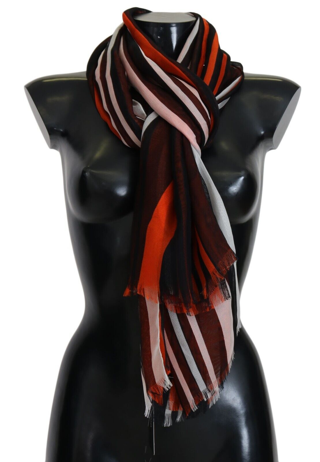 Foulard châle en soie à rayures multicolores Dolce & Gabbana