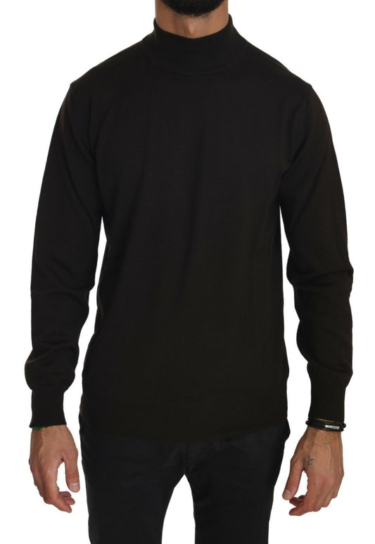 Pull en laine à col montant marron de MILA SCHÖN