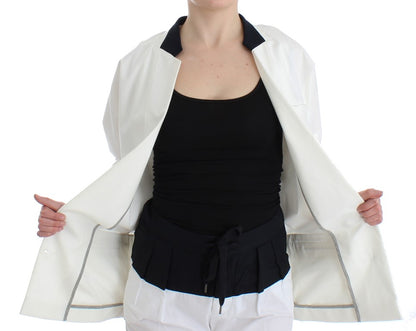 Blazer oversize en coton blanc et autres fibres, Andrea Pompilio