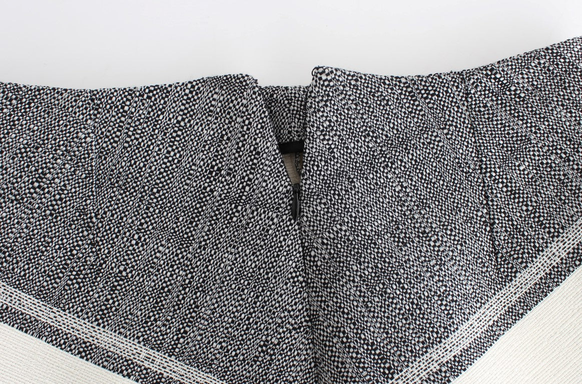 Jupe crayon droite en cuir Liza gris-noir Sachin & Babi
