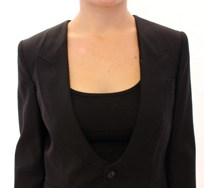 Blazer en soie noire avec détail écharpe dans le dos, Dolce & Gabbana