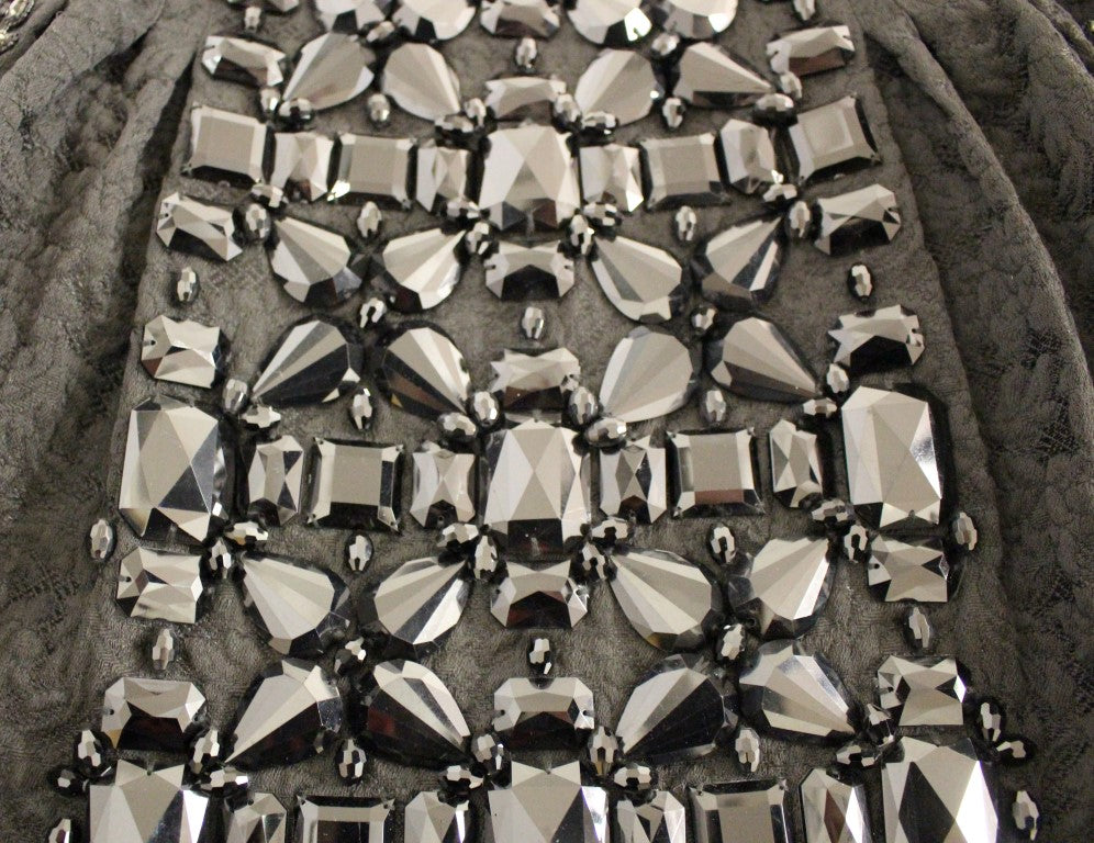 Jupe noire en cristal faite à la main, au-dessus du genou, Dolce &amp; Gabbana