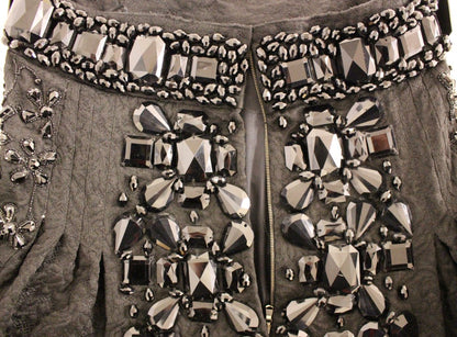 Jupe noire en cristal faite à la main, au-dessus du genou, Dolce & Gabbana