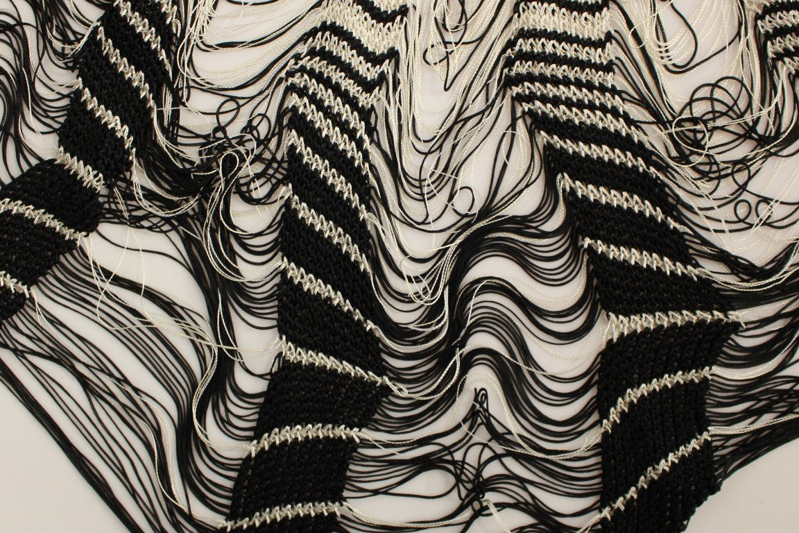 Jupe asymétrique en tricot blanc et noir d'Alice Palmer