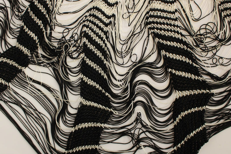 Jupe asymétrique en maille Alice Palmer White Black