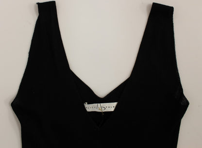 Alice Palmer Robe de cocktail en tricot noir et blanc à décolleté en V