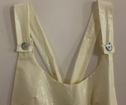 Liccia Florio Robe de thé blanche à col halter, longueur genou