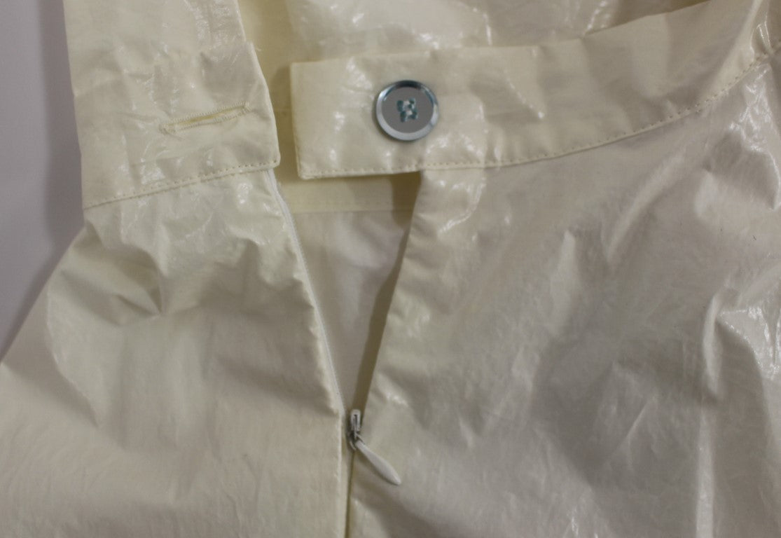 Liccia Florio Robe de thé blanche à col halter, longueur genou