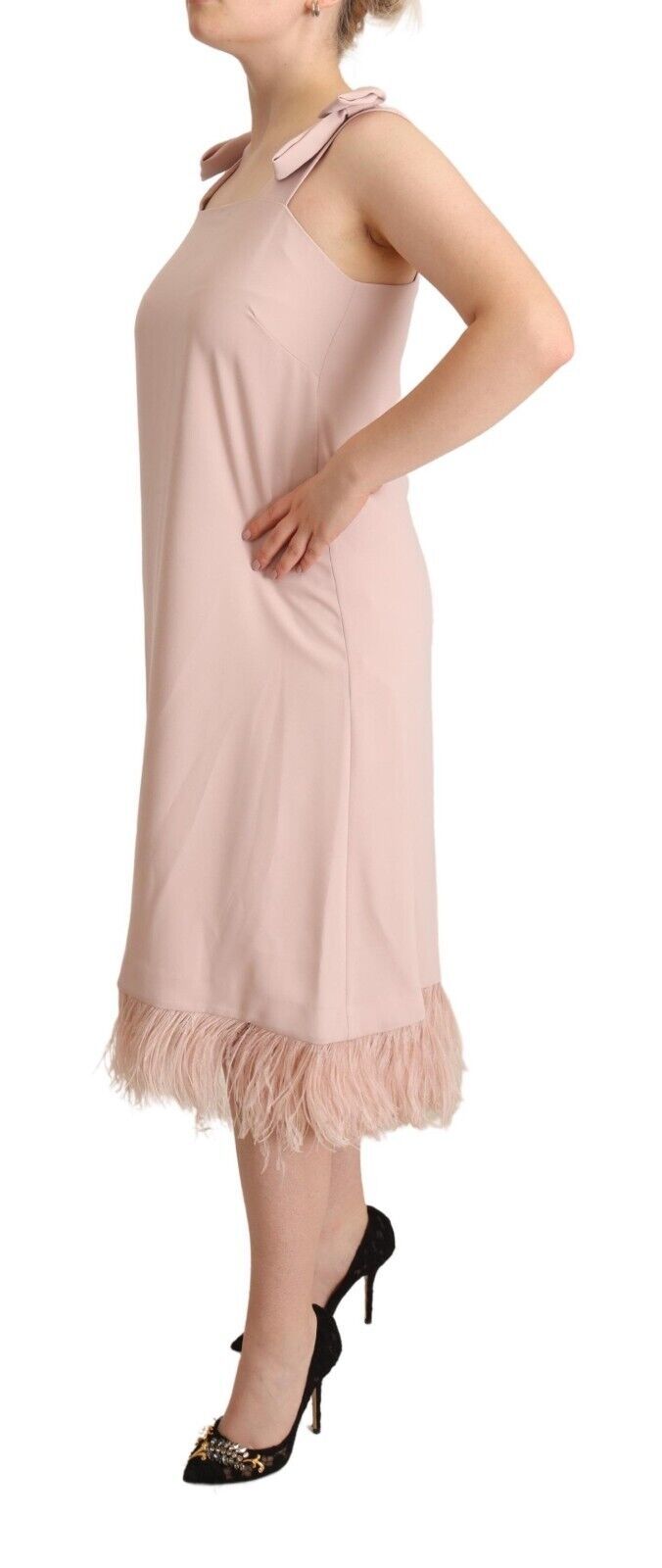 Robe Midi Sans Manches en Polyester Rose P.A.R.O.S.H.