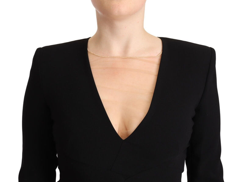 Robe Mini Sheath à Manches Longues et Décolleté en V Dsquared² Noir