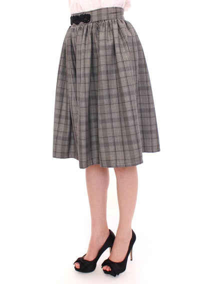 NOEMI ALEMÁN Jupe-short en laine grise à carreaux