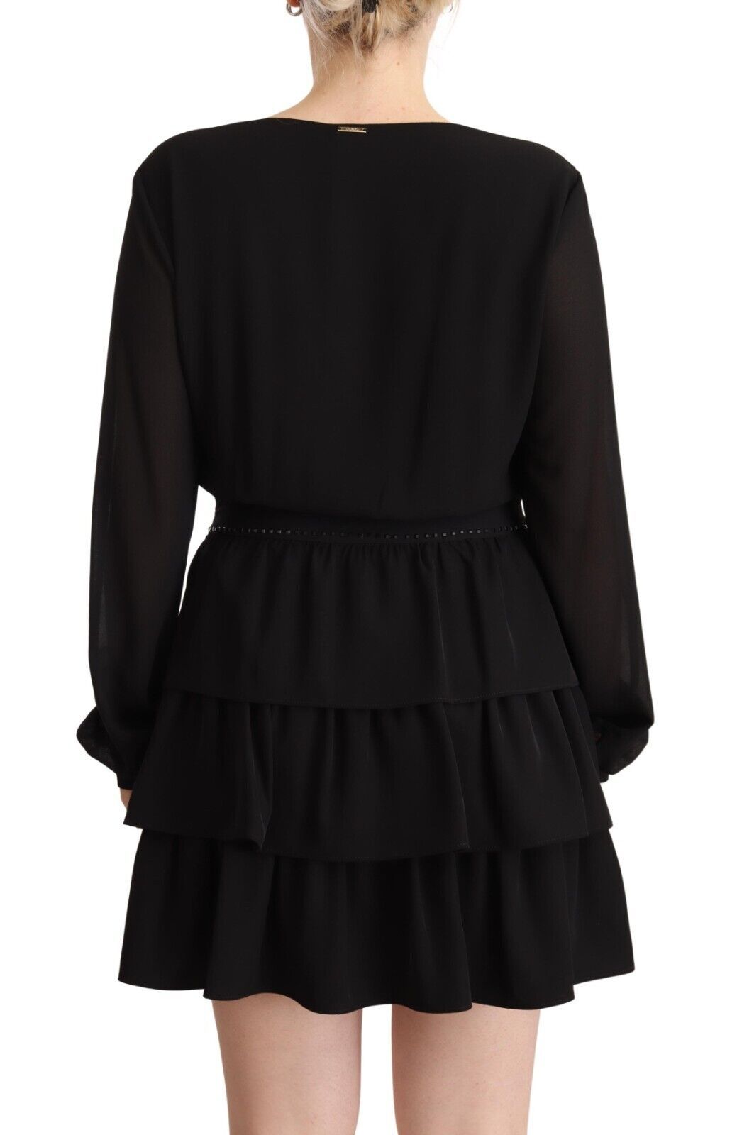 Liu Jo Robe Mini A-line Noire en Polyester à Manches Longues