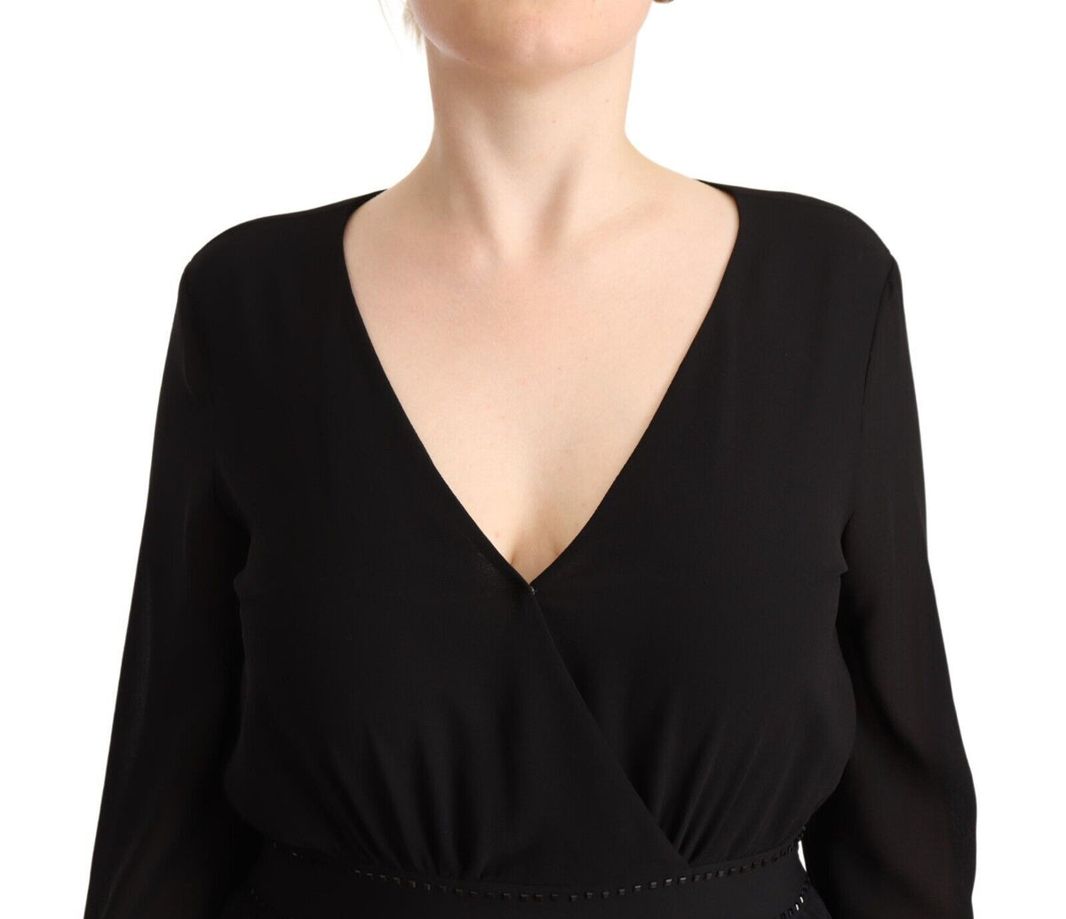 Liu Jo Robe Mini A-line Noire en Polyester à Manches Longues