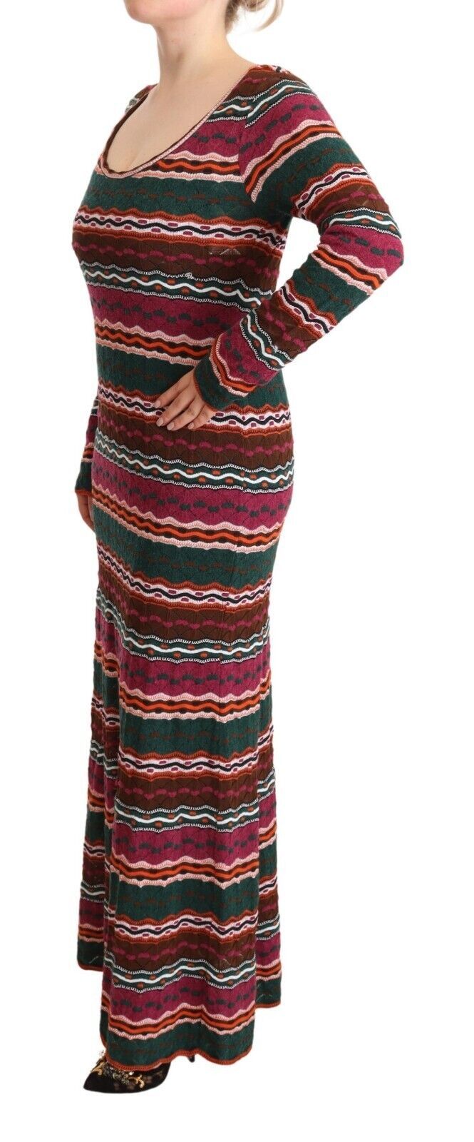 Robe Maxi Missoni en Laine Tricotée Multicolore