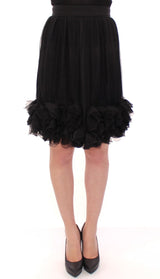 Jupe en soie noire transparente au-dessus des genoux de Dolce &amp; Gabbana