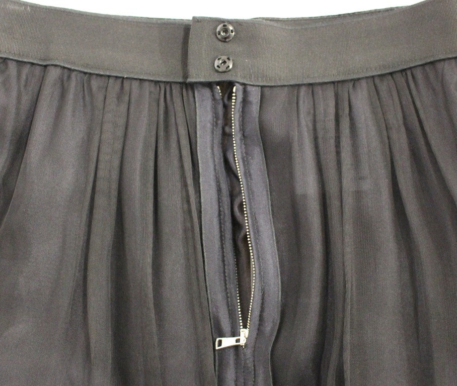 Jupe en soie noire transparente au-dessus des genoux de Dolce &amp; Gabbana