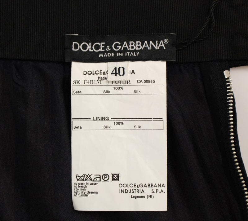 Jupe en soie noire transparente au-dessus des genoux de Dolce &amp; Gabbana