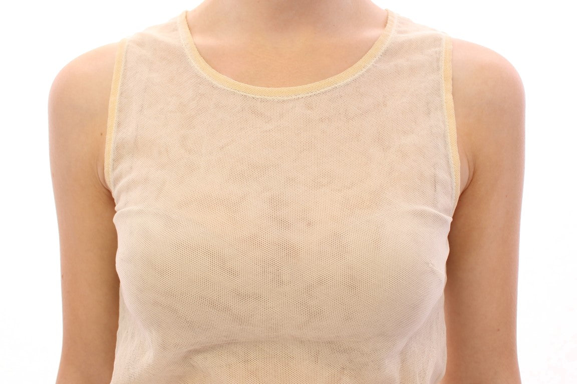 Haut débardeur en coton beige sans manches Dolce & Gabbana