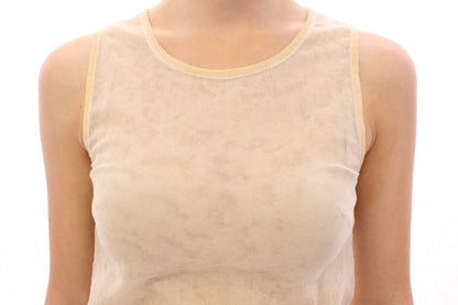 Haut débardeur en coton beige sans manches Dolce & Gabbana