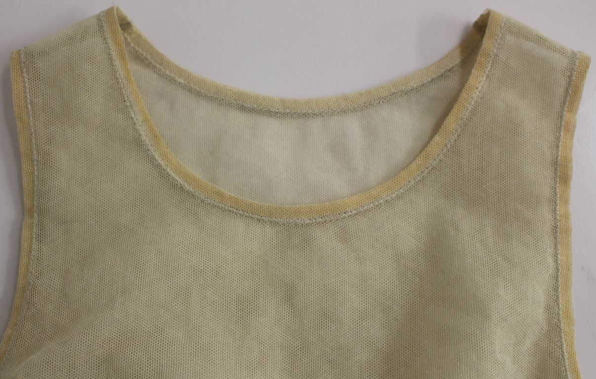 Haut débardeur en coton beige sans manches Dolce & Gabbana