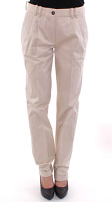Pantalon chino en coton beige Dolce &amp; Gabbana