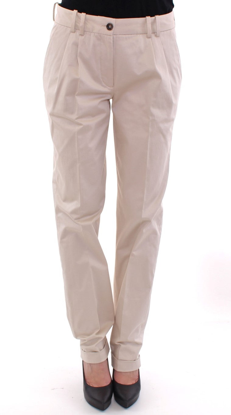 Pantalon chino en coton beige Dolce &amp; Gabbana