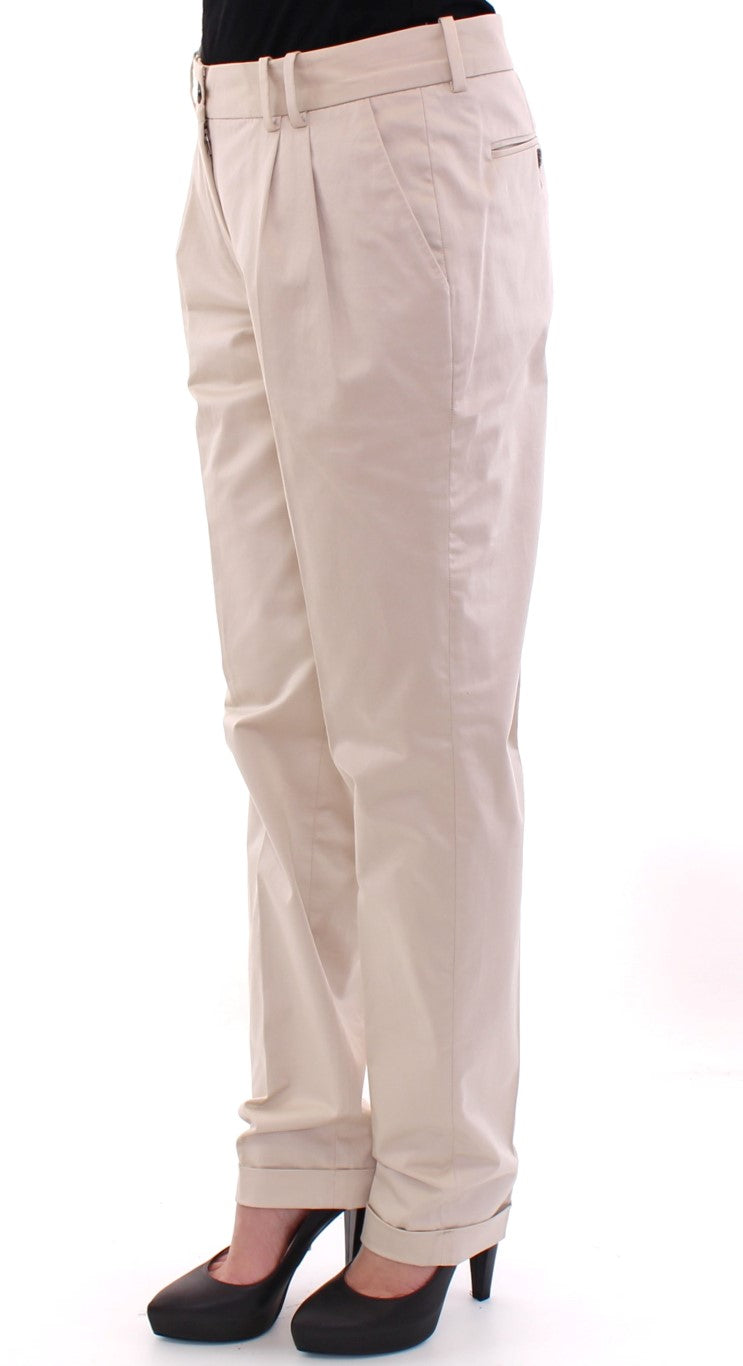 Pantalon chino en coton beige Dolce &amp; Gabbana