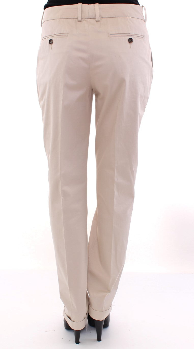 Pantalon chino en coton beige Dolce &amp; Gabbana