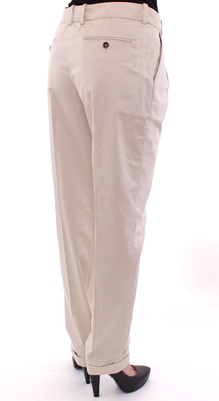 Pantalon chino en coton beige Dolce &amp; Gabbana