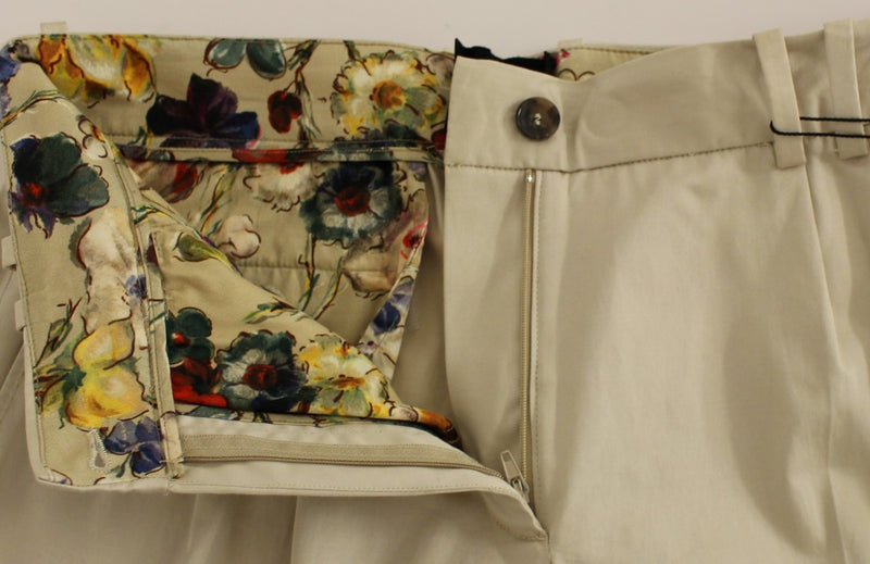 Pantalon chino en coton beige Dolce &amp; Gabbana
