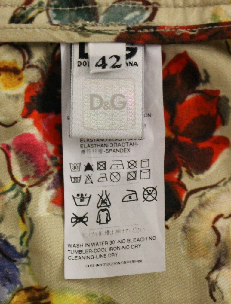 Pantalon chino en coton beige Dolce &amp; Gabbana
