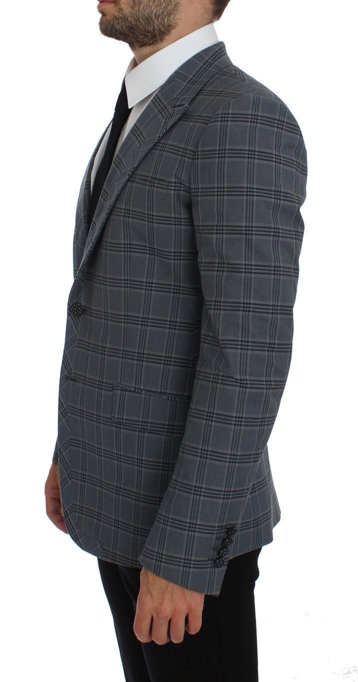 Dolce &amp; Gabbana - Blazer à carreaux bleus, coupe ajustée