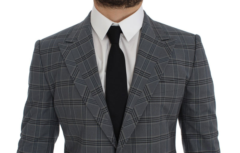 Dolce &amp; Gabbana - Blazer à carreaux bleus, coupe ajustée