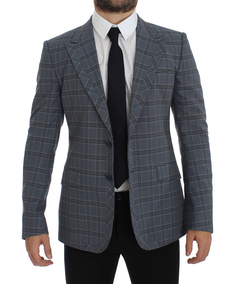 Dolce &amp; Gabbana - Blazer à carreaux bleus, coupe ajustée