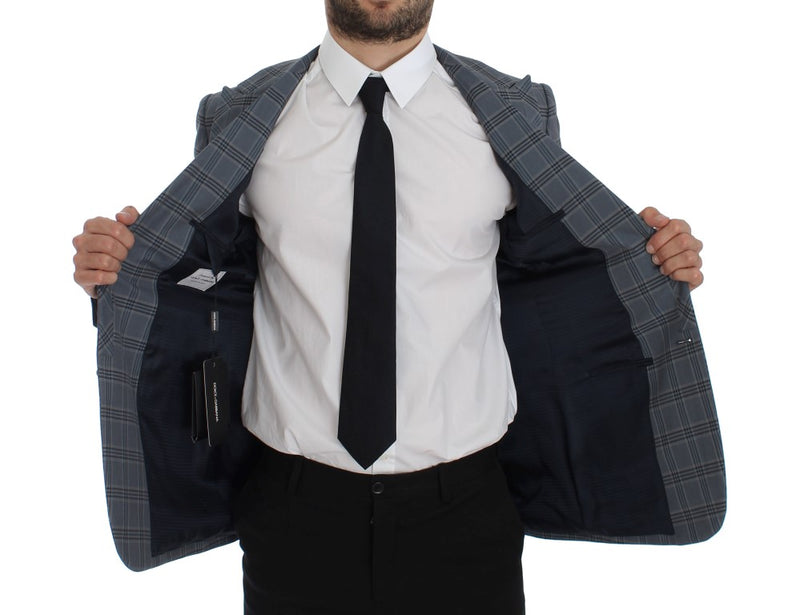 Dolce &amp; Gabbana - Blazer à carreaux bleus, coupe ajustée