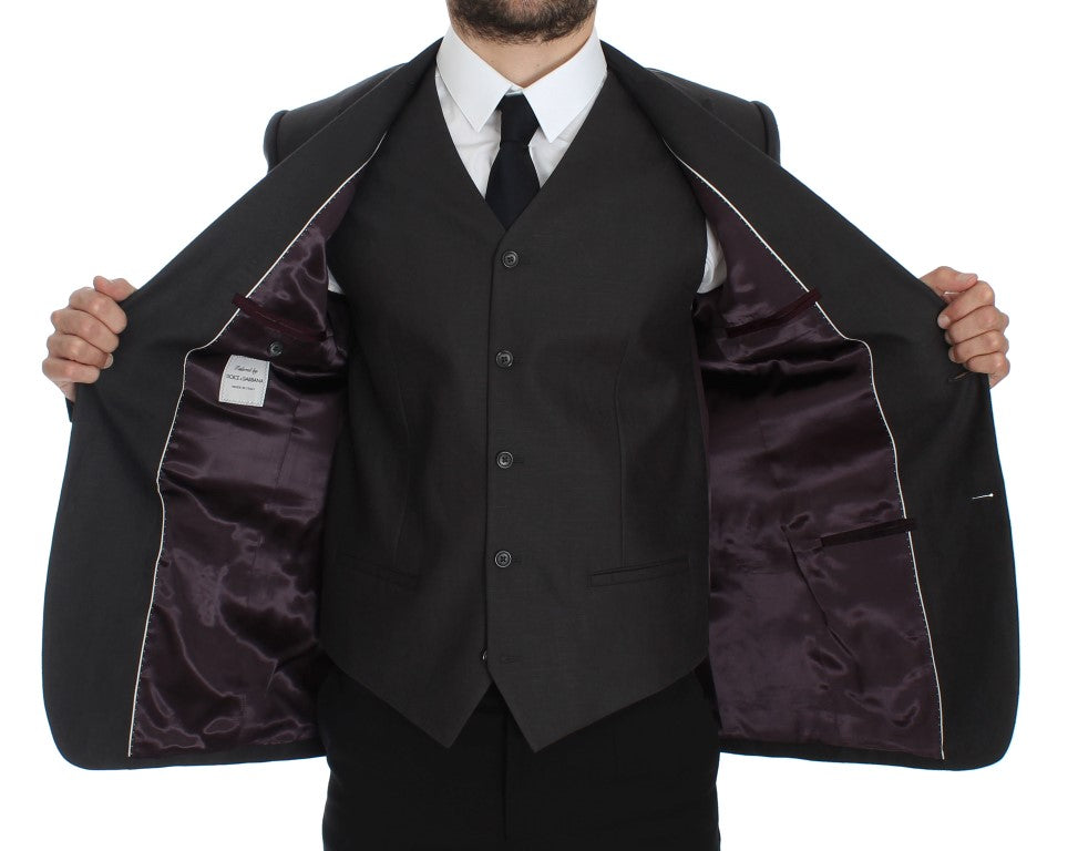 Blazer en lin gris à coupe slim de Dolce &amp; Gabbana