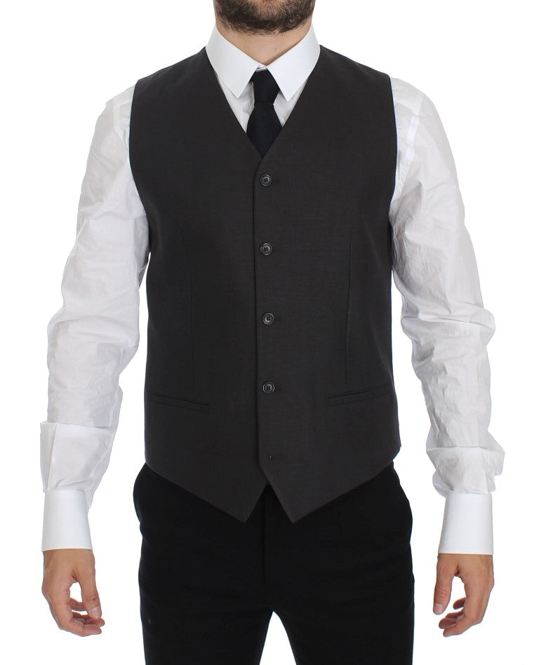 Blazer en lin gris à coupe slim de Dolce &amp; Gabbana
